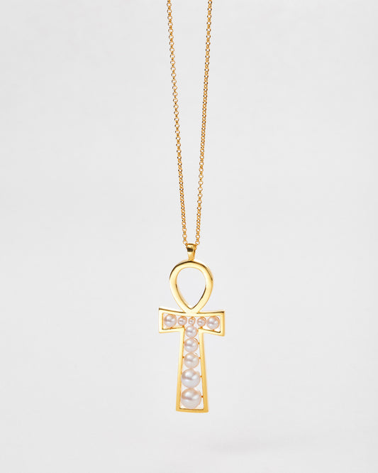 Statement-Ankh-Anhänger-Halskette